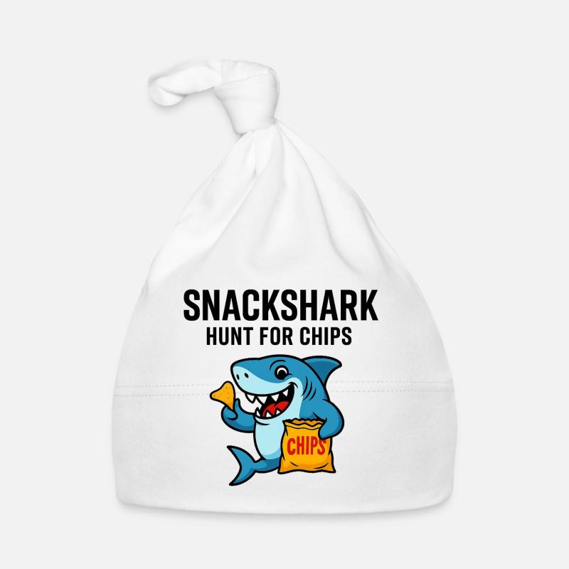 Cute shark with chips Organic Baby Cap