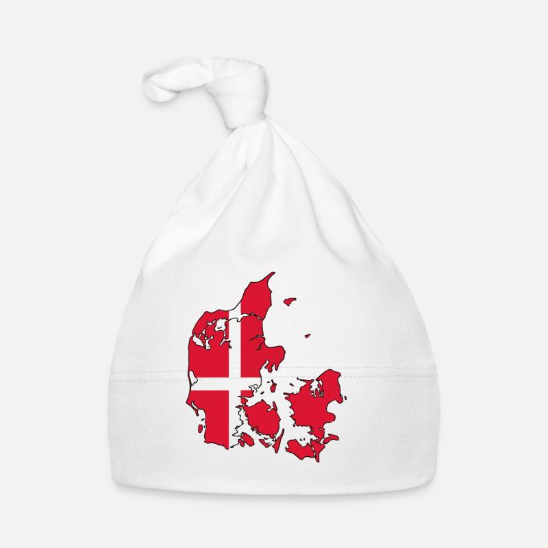 Drapeau du Danemark sur la carte Bonnet bio Bébé