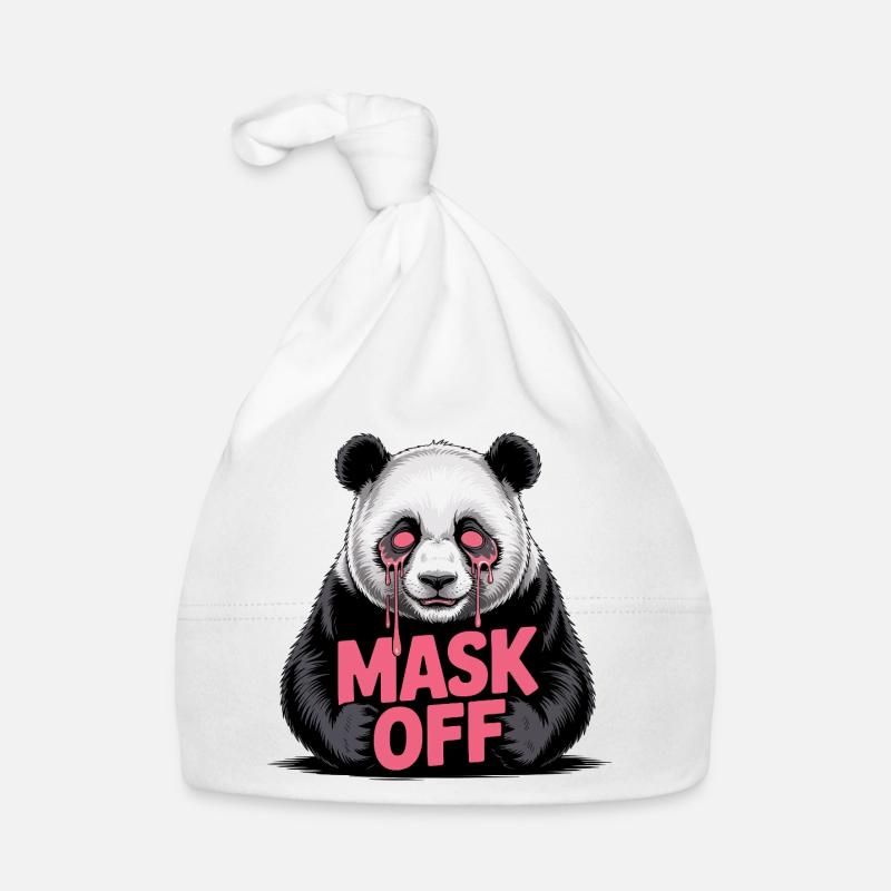 Masque sans panda - Bonnet bio Bébé - blanc