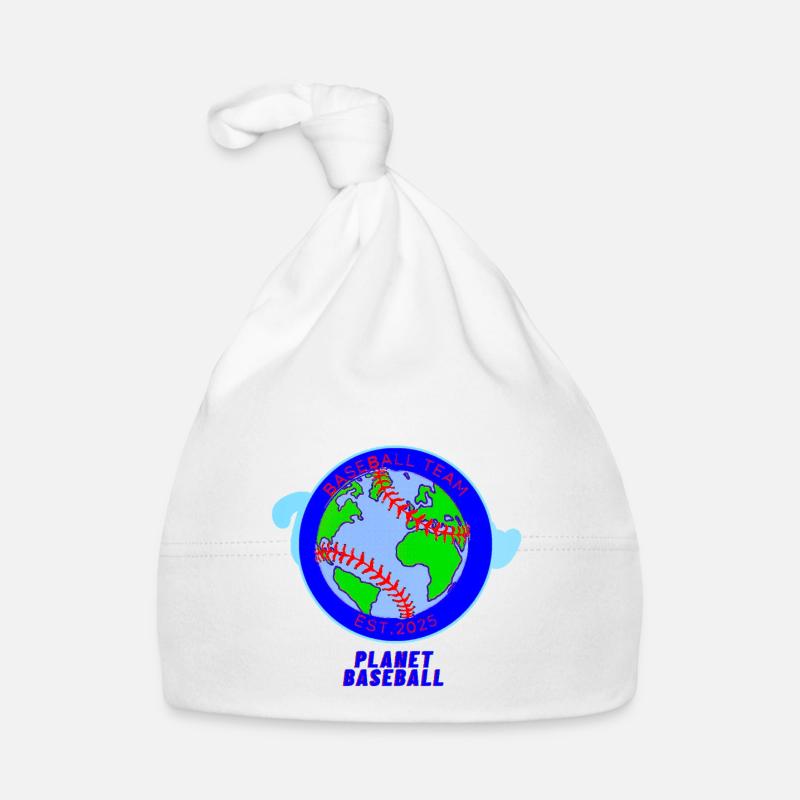 World Map Baseball Team Badge Organic Baby Cap