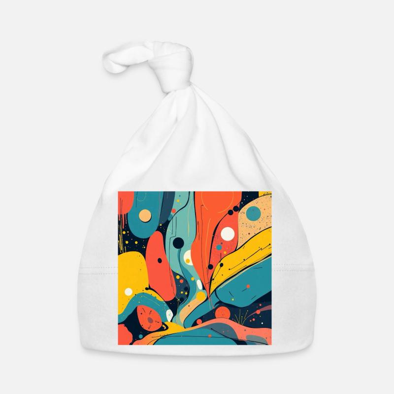 Explosion de couleurs abstraites dans des tons chauds Bonnet bio Bébé