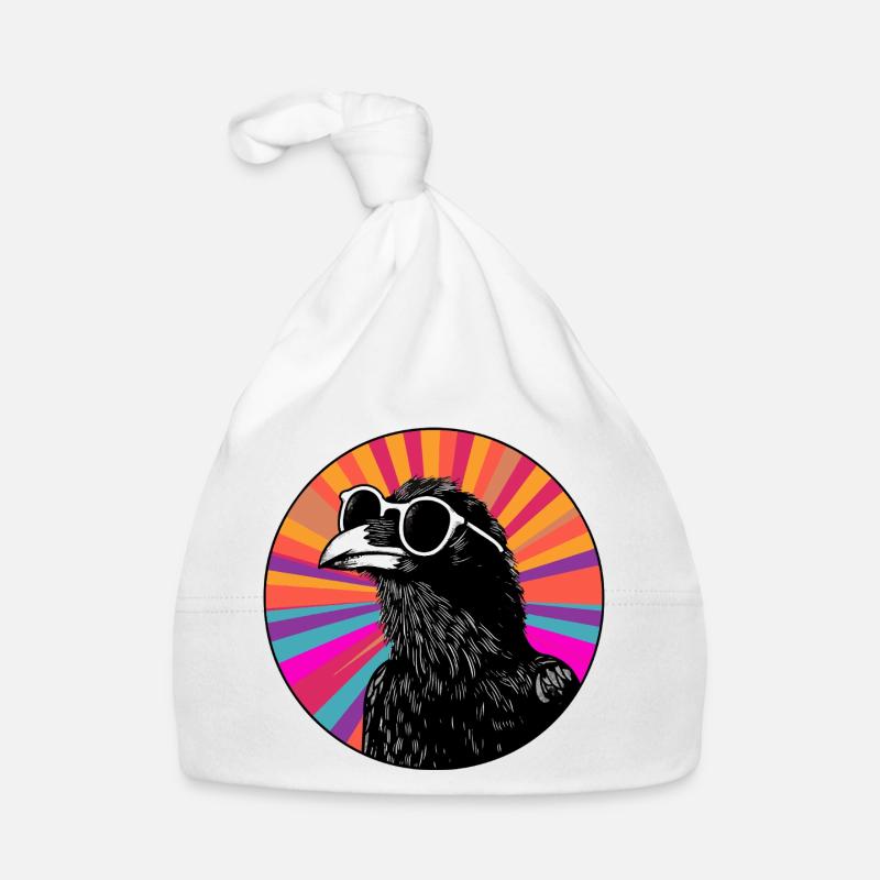 Oiseau avec lunettes de soleil et dégradé Bonnet bio Bébé