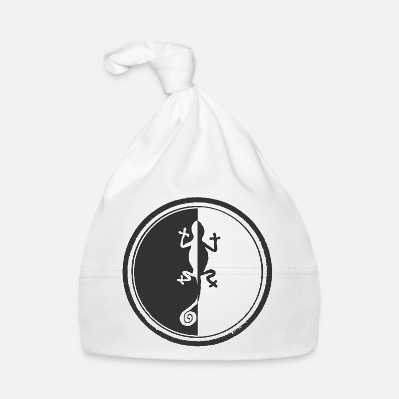 Design caméléon noir et blanc Bonnet bio Bébé