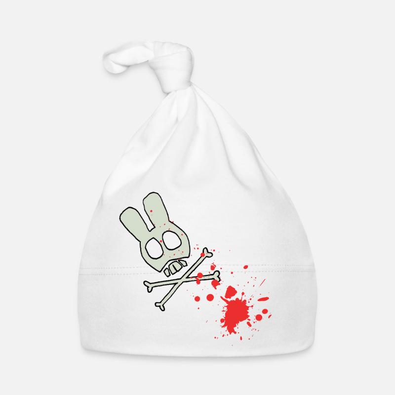 Schädelskelett mit Blutspritzern Baby Bio-Mütze
