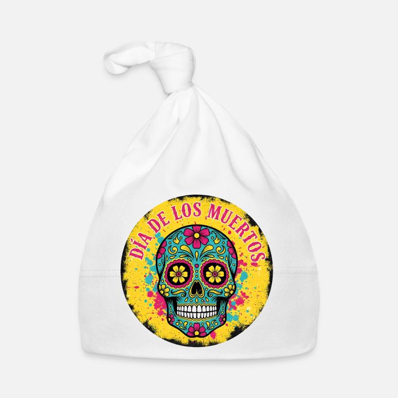 Skull Dia de los Muertos Cracked Edition Baby Bio-Mütze