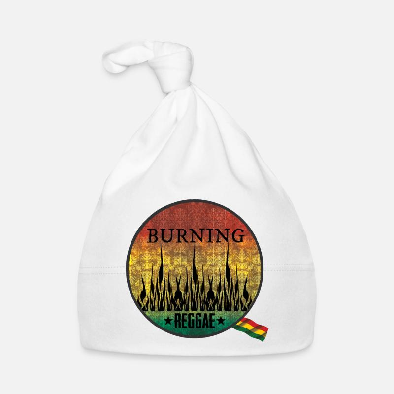 Fiery Burning Reggae Emblem Organic Baby Cap