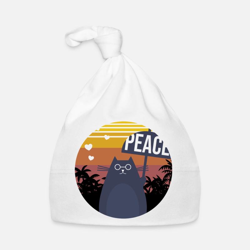Cat Peace Baby Bio-Mütze