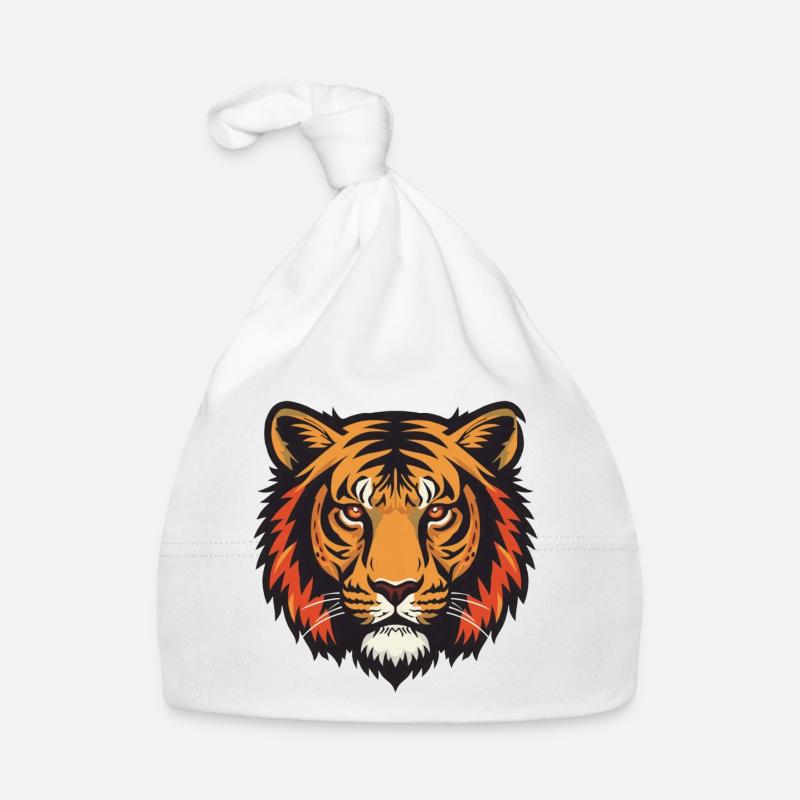 Expressive tiger head impression Organic Baby Cap
