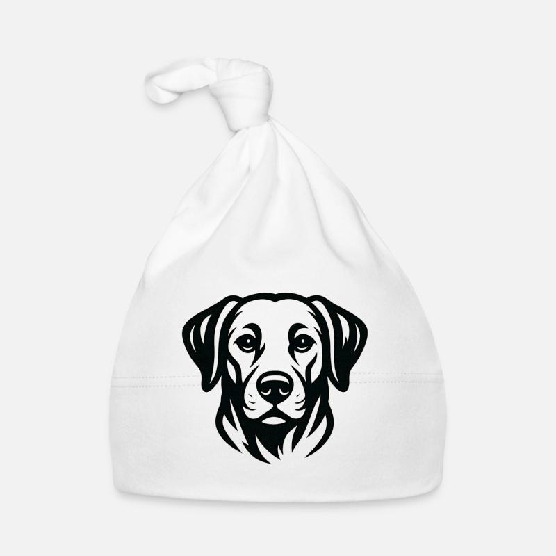 Dessin au trait du visage des chiens Bonnet bio Bébé