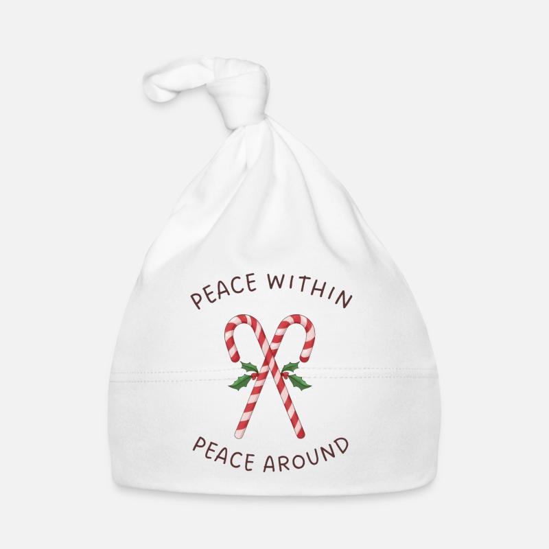 Candy Canes Mistletoe – Peace Within Around Organic Baby Cap