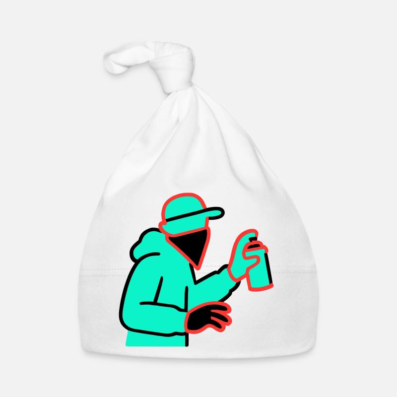 Neon Graffiti Sprayer Baby Bio-Mütze