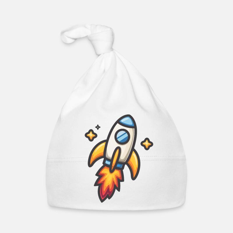Conception de dessin animé de lancement de fusée Bonnet bio Bébé