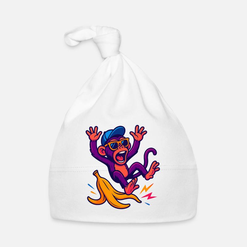Singe néon avec banane Bonnet bio Bébé
