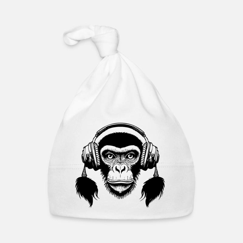 Analog Monkey Head Tape Loop Edition Shirt Organic Baby Cap