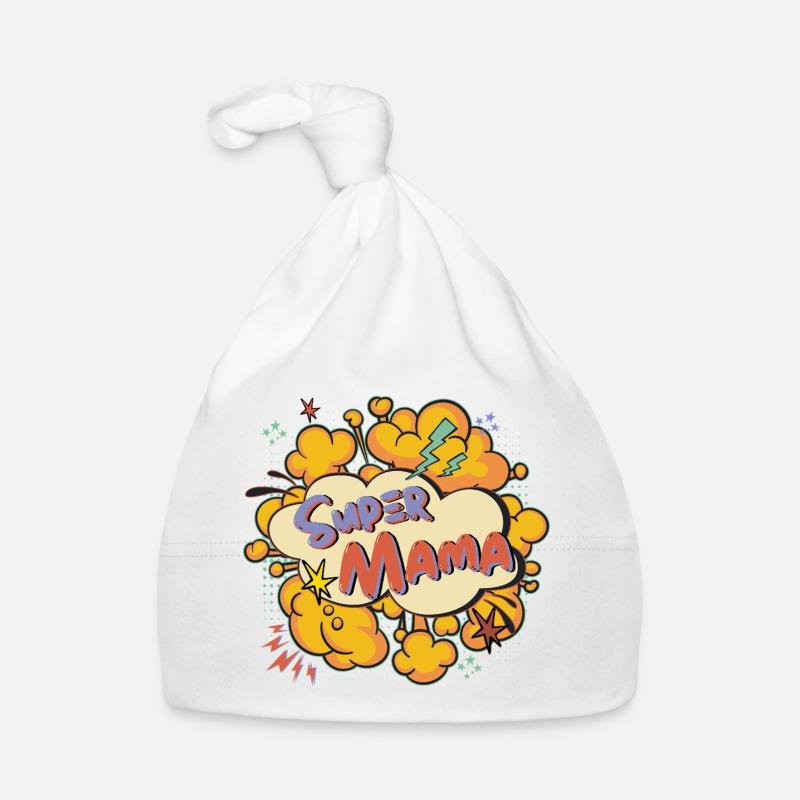 Super Mom Comic Explosion Bonnet bio Bébé