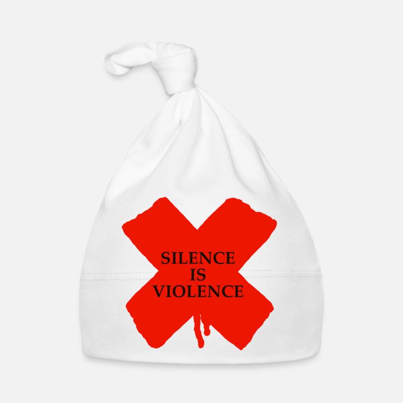 Le silence, c’est la violence - Bonnet bio Bébé - blanc