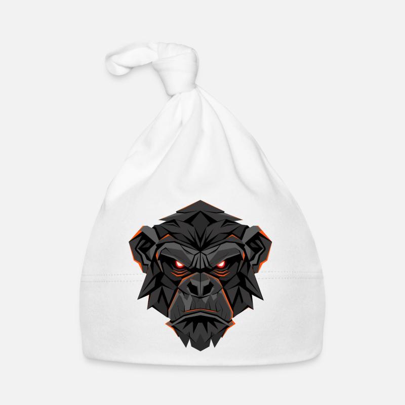 Visage Neon Gorilla Lowpoly Bonnet bio Bébé