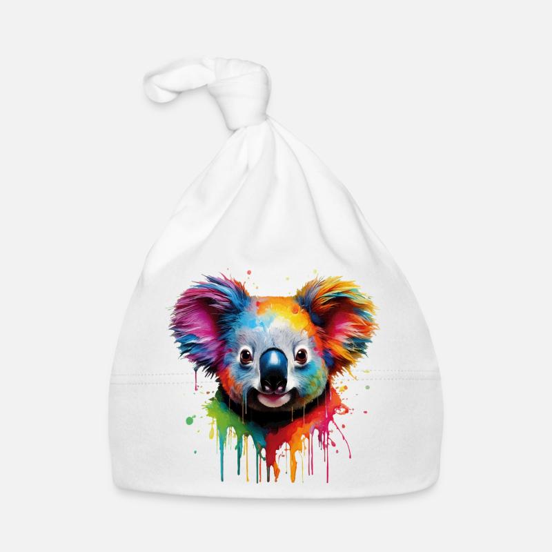 Regenbogen Koala Aquarell Baby Bio-Mütze