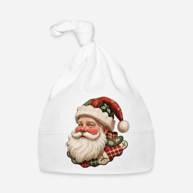 Patchwork Santa Vintage Flair Organic Baby Cap