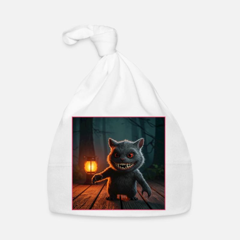 Chat de nuit avec lanterne dans la forêt Bonnet bio Bébé