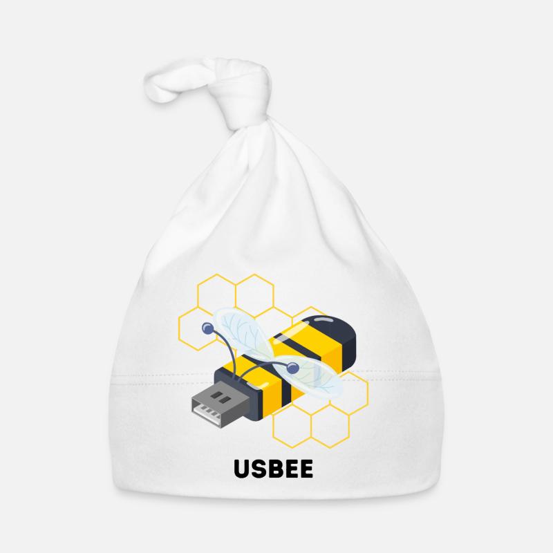 USBEE - Cute USB Bee Pun Organic Baby Cap