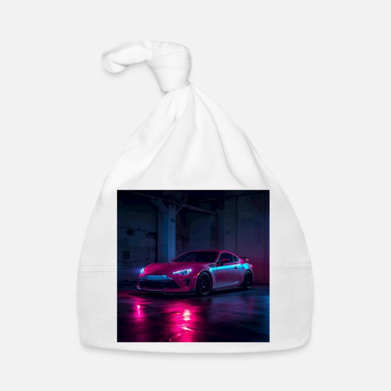 Neon Night Drift Car Organic Baby Cap