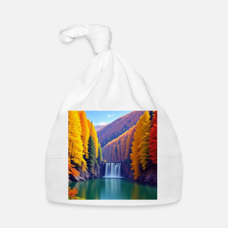 Cascade Automne Forêt Dorée Bonnet bio Bébé