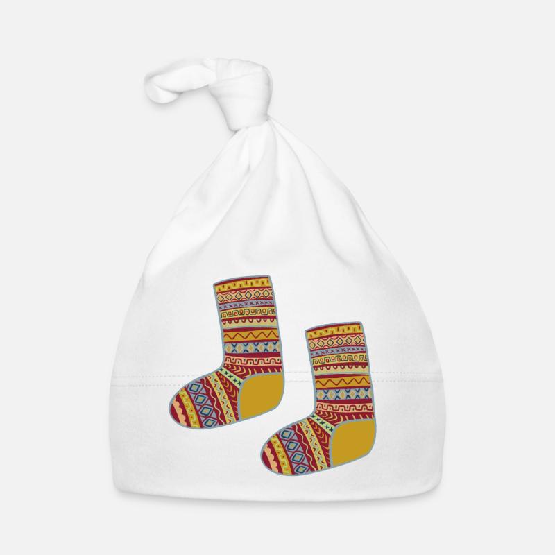 Bunte Fair Isle gemusterte Socken Baby Bio-Mütze