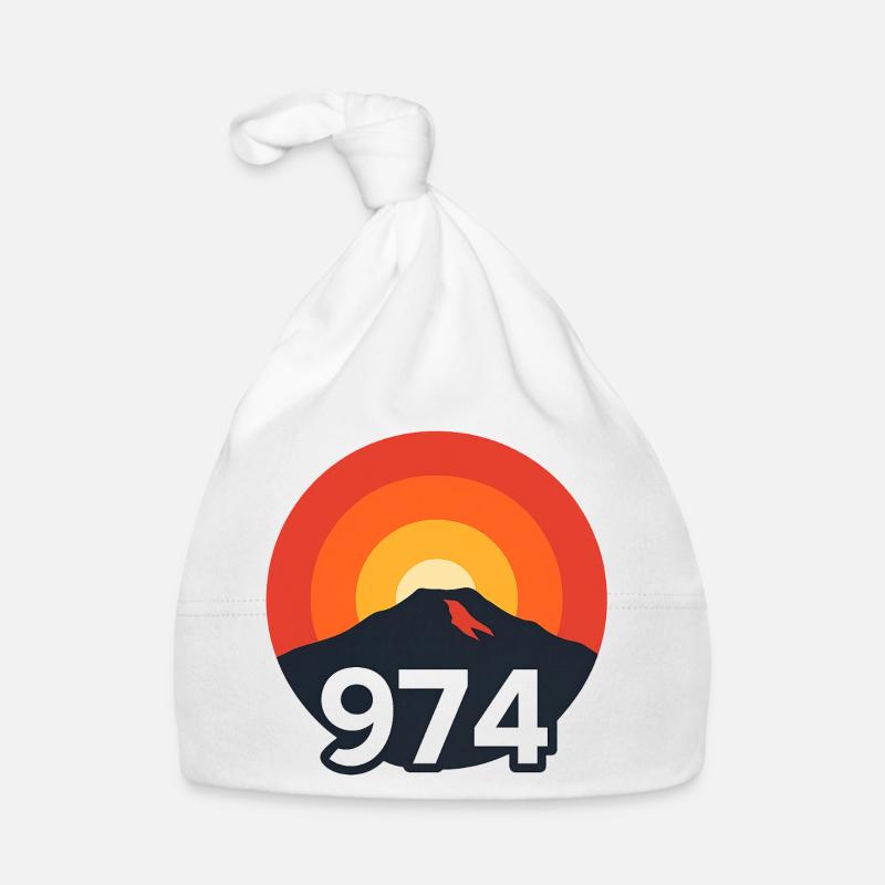 Piton de la Fournaise 974 - Bonnet bio Bébé - blanc