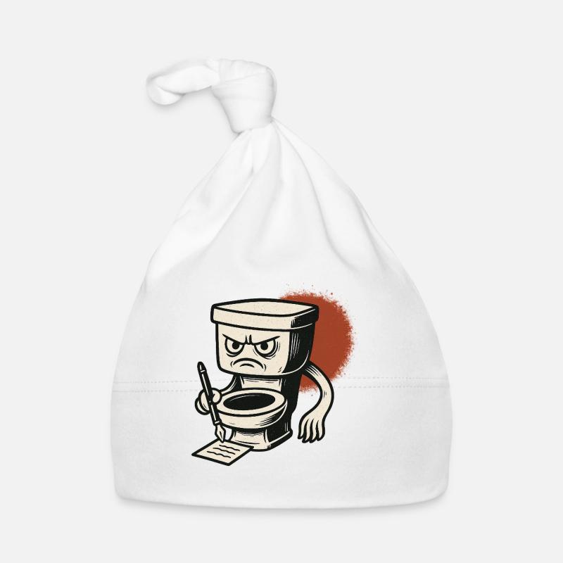 Angry toilet takes notes Organic Baby Cap