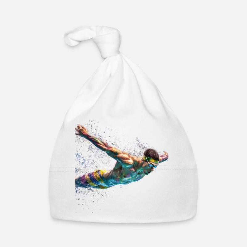 Paint Swirl Float Splash Organic Baby Cap
