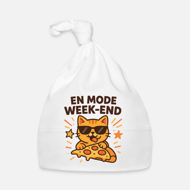 Chat Pizza Week-end Bonnet bio Bébé