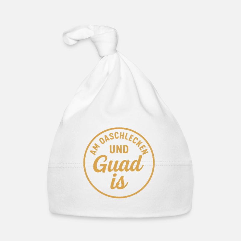 Guud est un insigne rond en dialecte - Bonnet bio Bébé - blanc