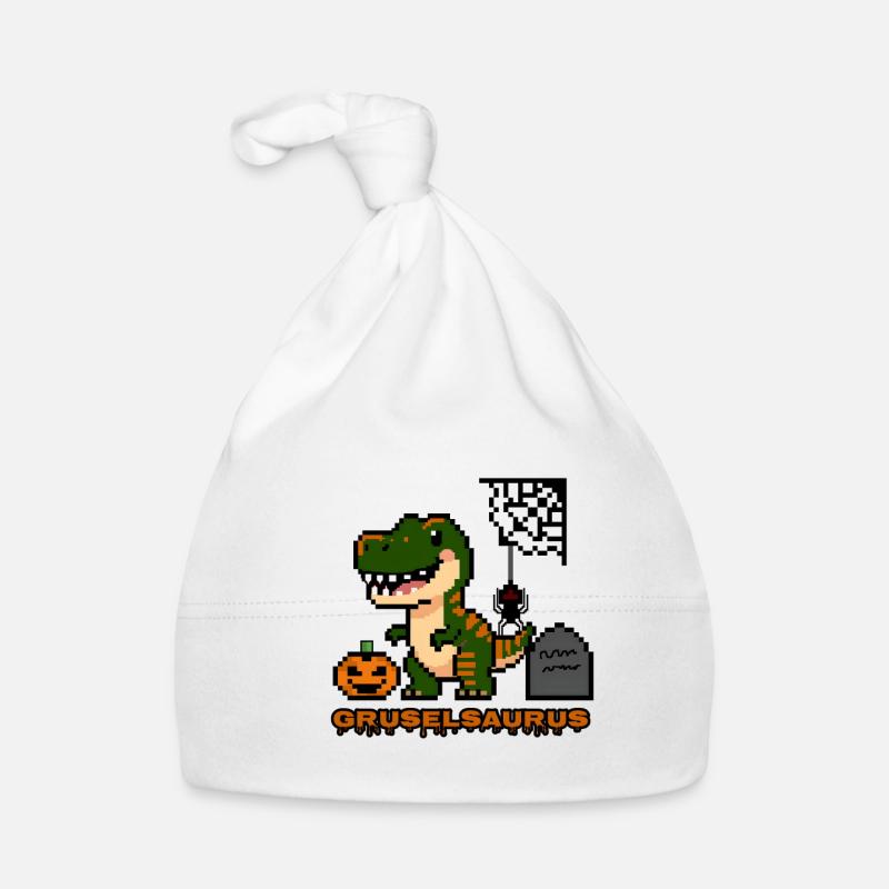 "Gruselsaurus" - Pixel Art Dinosaurier 🎃🦖 Baby Bio-Mütze