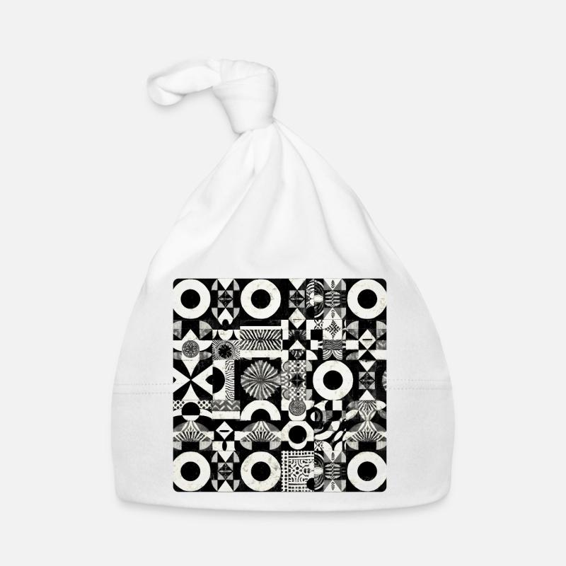 Abstract Black and White Pattern Geometry Organic Baby Cap