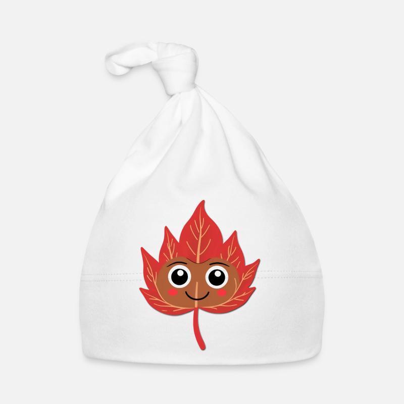 Smiling autumn leaf Organic Baby Cap