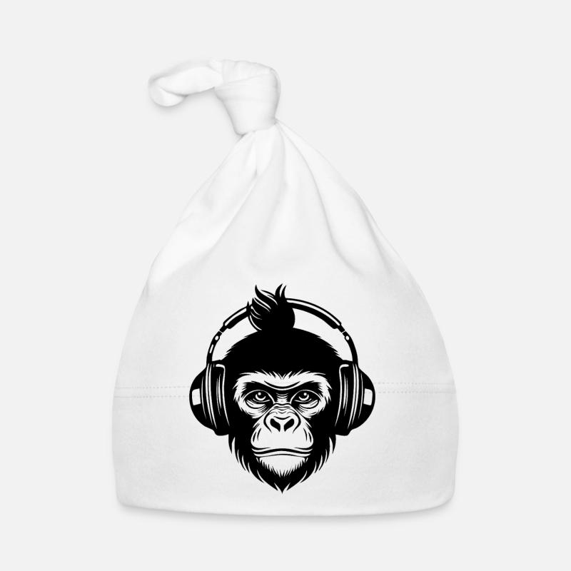 Beat Maker Monkey Head Studio Session Shirt Organic Baby Cap