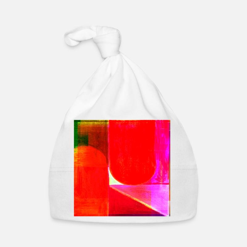 Géométrie du bloc de couleur néon - Bonnet bio Bébé - blanc