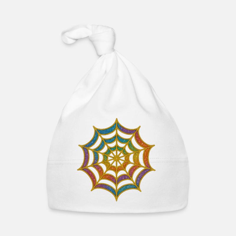 Spinnennetz | Regenbogen-Spinnenweb Goldglitzer Baby Bio-Mütze