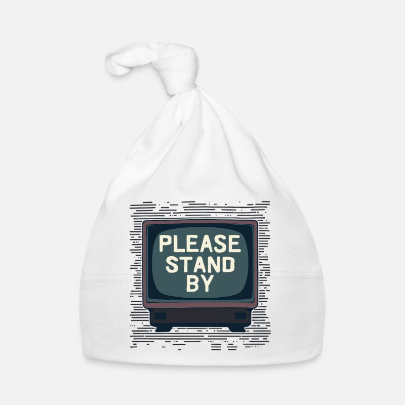 PLEASE STAND BY Bitte Warten – Retro-TV Baby Bio-Mütze