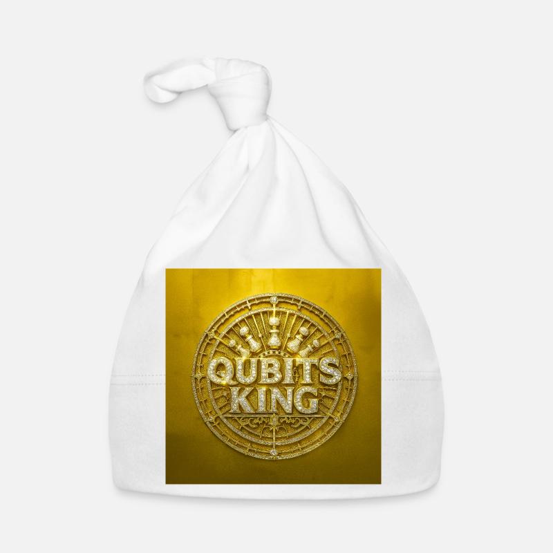 Qubits King Gold Coin Design Organic Baby Cap