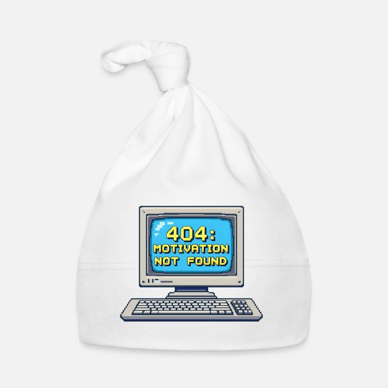 PC rétro pixel 8 bits – 404 Motivation introuvable Bonnet bio Bébé