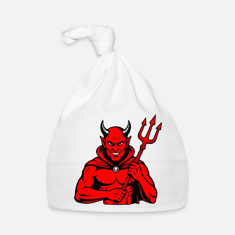 Devil Trident Satan Hell Evil Horns Horror Organic Baby Cap