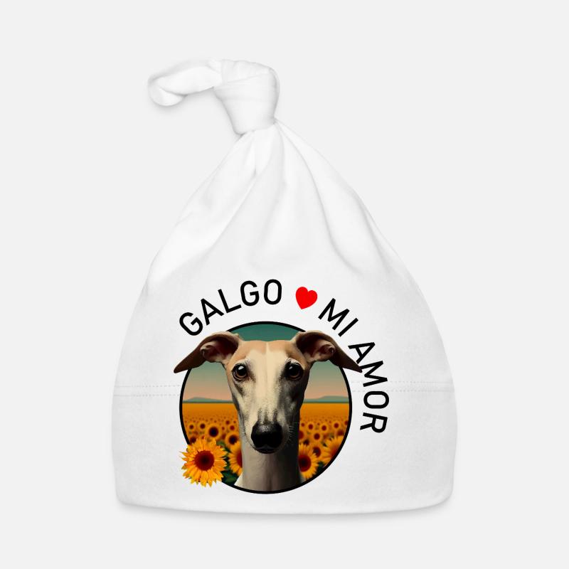 Chien dans un champ de tournesol Bonnet bio Bébé