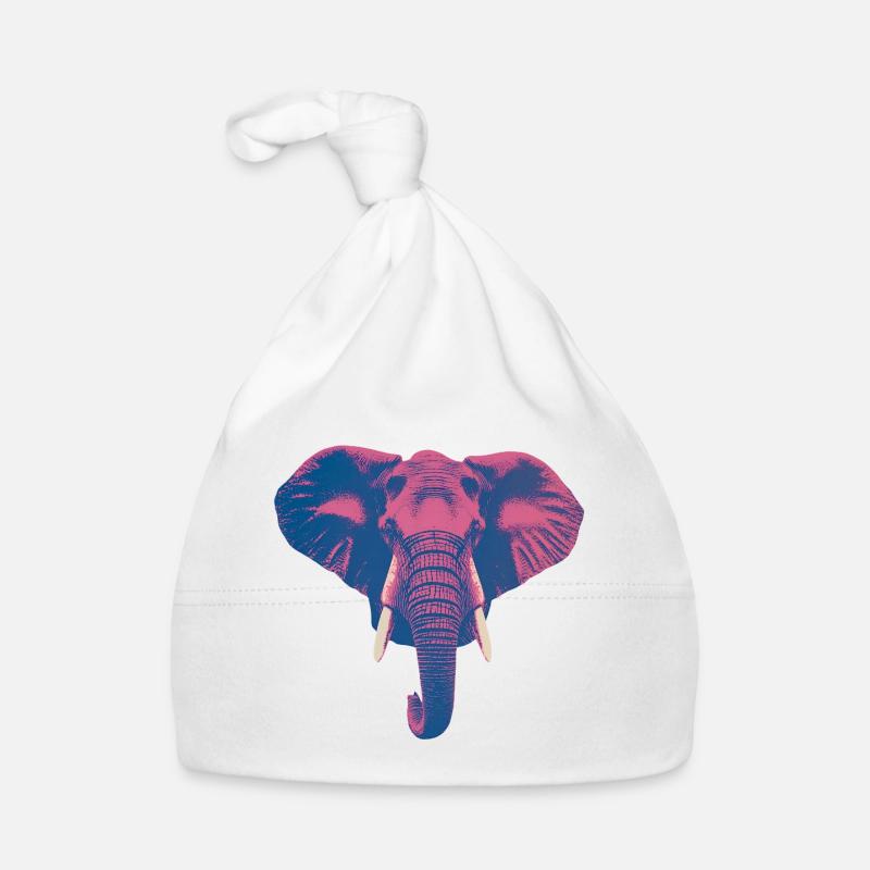 Tête d’éléphant colorée — Bold Pop Art Design Bonnet bio Bébé