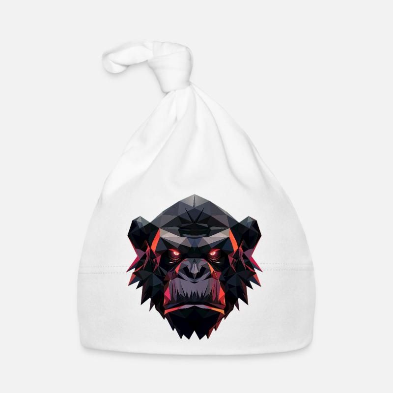 Gorilla Prisma Kopf Low Poly Art Design Baby Bio-Mütze