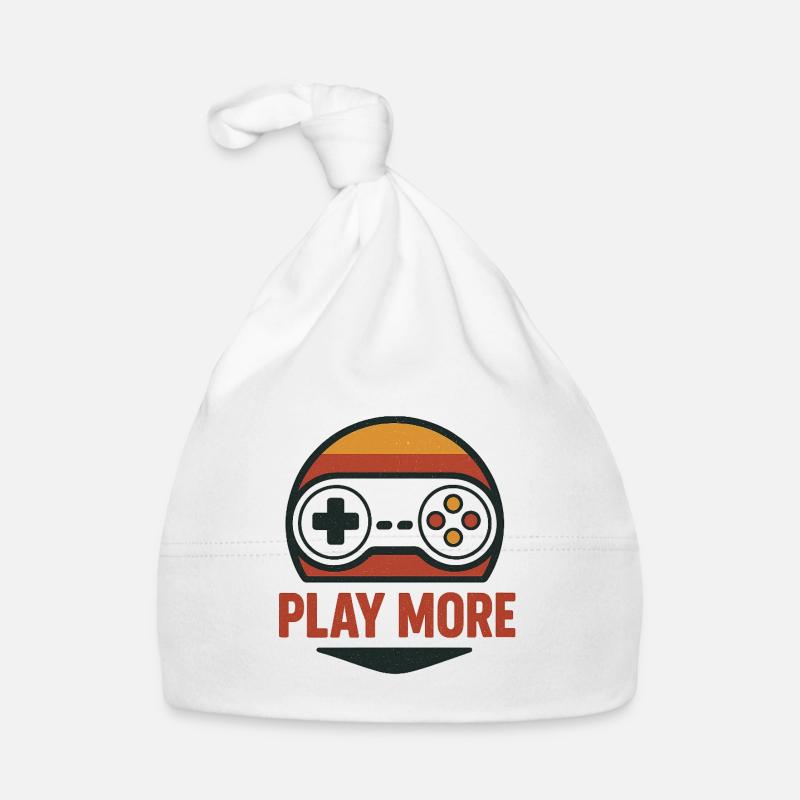 Retro Controller Motiv Play More Baby Bio-Mütze