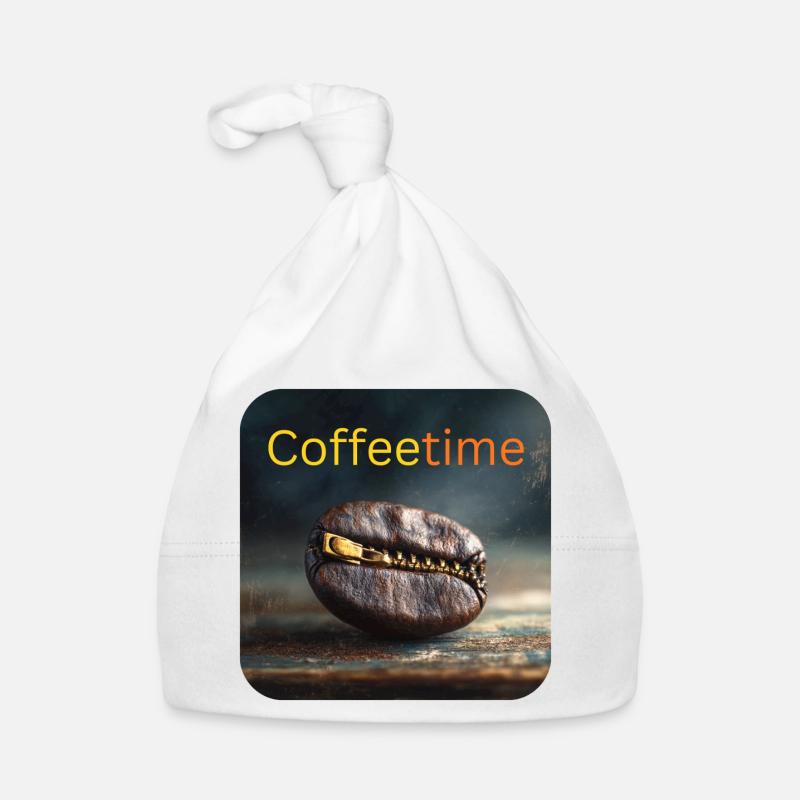 Coffeetime Kaffeebohne mit Reißverschluss Baby Bio-Mütze