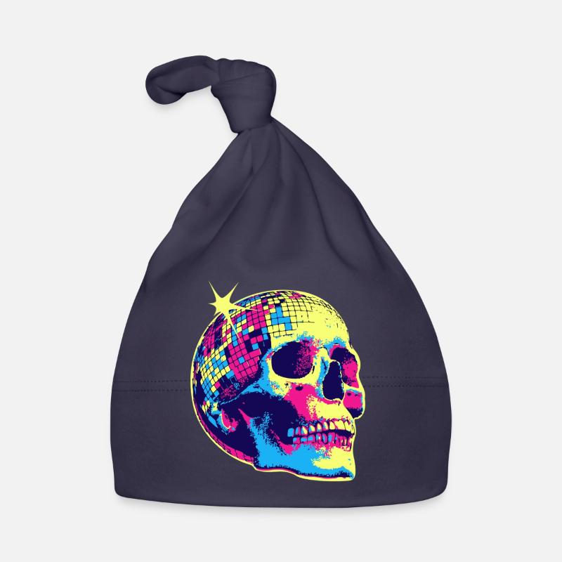 Neon Disco Skull Organic Baby Cap