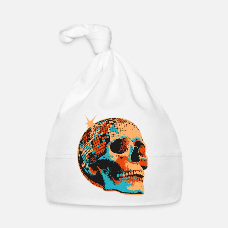 Disco Skull Mosaic Organic Baby Cap